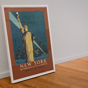 New York City - Statue of Liberty 1930s Vintage Style Travel Poster ...
