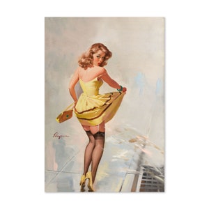 Dampened Doll Vintage Style Elvgren Sexy Girl Pin-Up Poster | For Gifts and Wall Art Décor