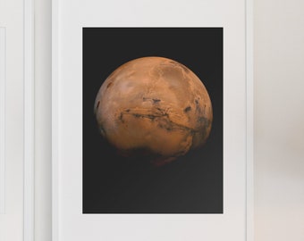 Poste Encadré De L'Espace : Astronautes Explorant Vallis Marineris Sur Mars – Qualité Supérieure