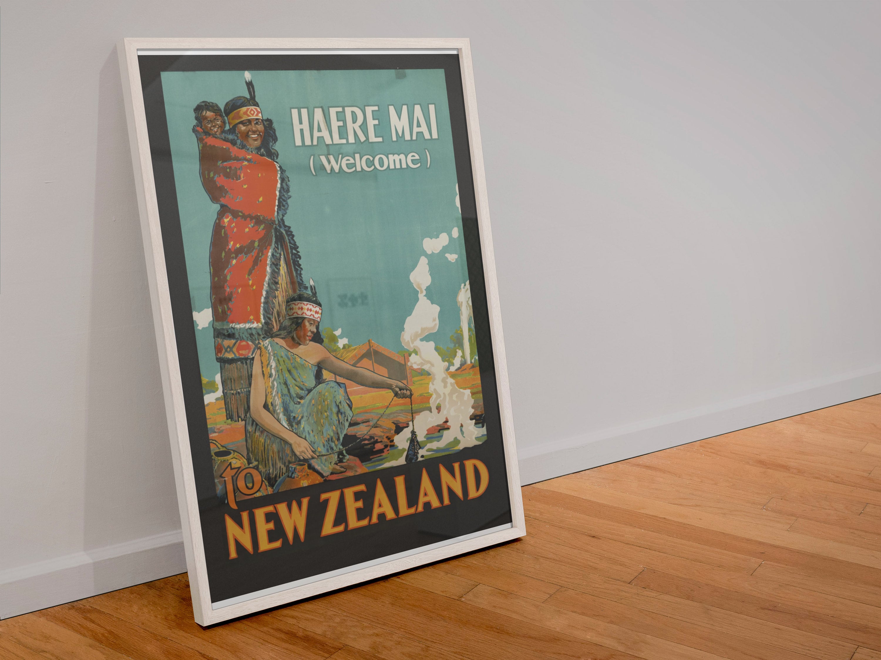 Haere Mail (welcome) to New Zealand 1920s Vintage Style Travel Poster ...