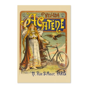 Acatene Bicycles 1890's Paris Advertising Poster / Classic War Art Print / Para regalos y decoración de arte de pared
