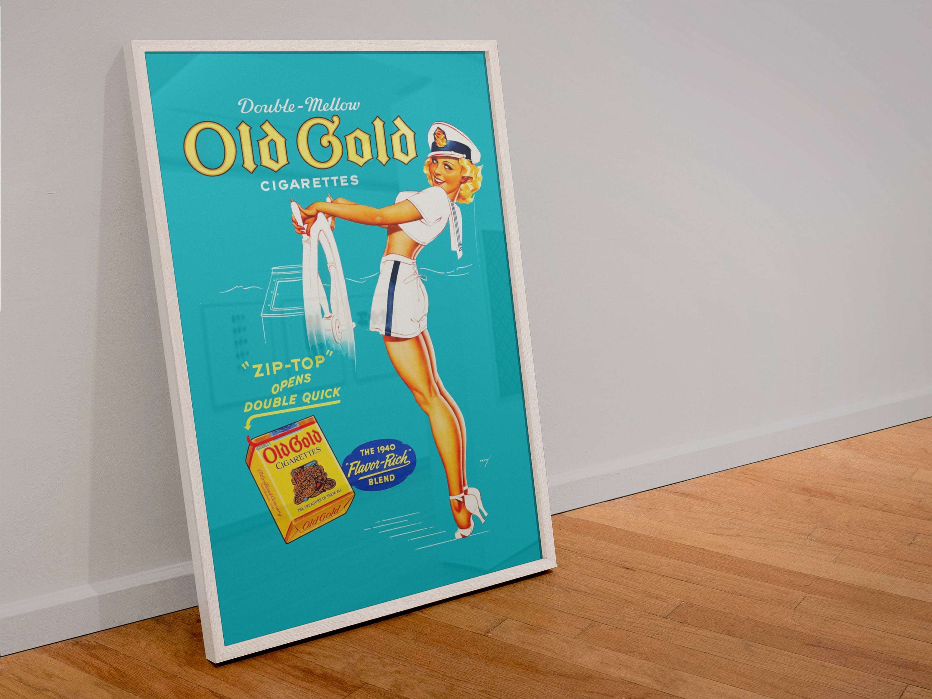 1939 Petty Girl Poster - Old Gold Cigarettes Sailor Girl Pinup