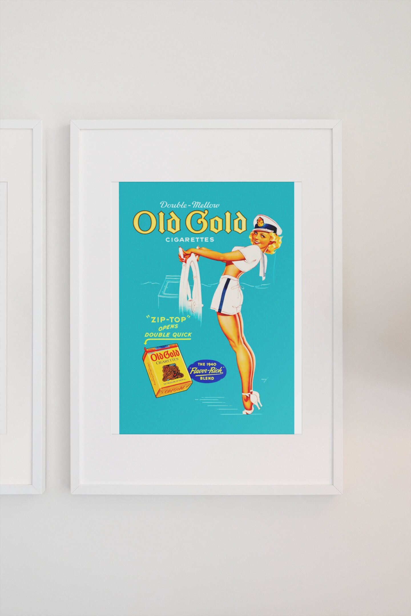 1939 Petty Girl Poster - Old Gold Cigarettes Sailor Girl Pinup
