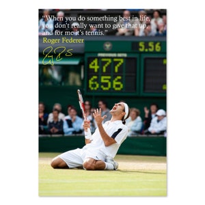Roger Federer Poster 01 | Tennis Motivational Art | Inspirational Quote | High Quality Prints
