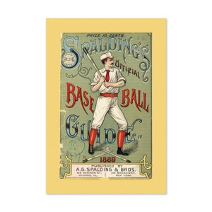 1889 Baseball Spalding&#39;s Guide Cover Vintage Style Sports Poster | Motivational Artwork For Home, Office, Gym Wall Decor