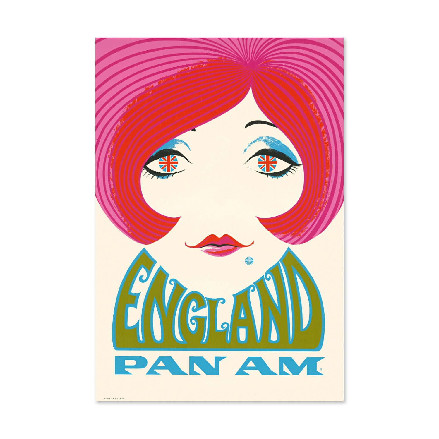 1960s “england” Vintage Style British Flag Travel Poster | Classic