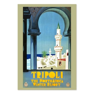 1930er Jahre Tripoli Nordafrika Winter Resort Vintage Stil Reise Poster | Classic Collection Kunstdruck | Für Geschenke und Wandkunst Dekor