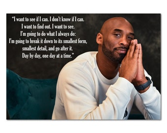 Kobe Bryant Poster Inspirational Wall Art 03 | Mamba Mentality Quote | Basketball | Motivational Artwork For Home, Office, Gym Wall Decor
