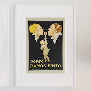 Porto Ramos pinto 1920s Vintage Port Liquor Wine Art Poster Classic porto-ramos-pinto-1920s-vintage-port-liquor-wine-art-poster-classic