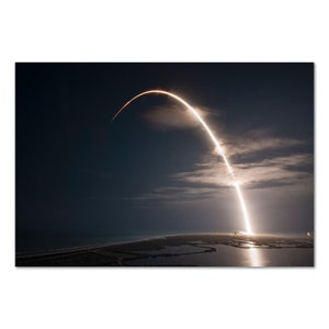 Space X Poster - Falcon 9 Launch Path Photograph - Space Mission - High Quality Prints