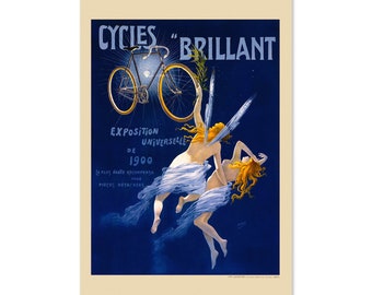 Cycles Brilliant 1900 Vintage Art Nouveau Bicycle Poster | Classic War Art Print | For Gifts and Wall Art Décor