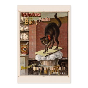 1885 Cartel publicitario de estilo vintage de polvo de hornear / Impresión de arte publicitario clásico / Para regalos y decoración de arte de pared