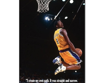 Kobe Bryant Poster Inspirational Wall Art 02 | Mamba Mentality Quote | Basketball | Motivational Artwork For Home, Office, Gym Wall Decor