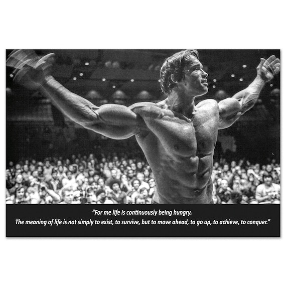 Arnold Schwarzenegger Motivational Poster Arnold Schwarzenegger Motivational Poster Body Building | Etsy Singapore