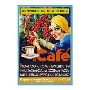 1930s Classic Coffee Vintage Art Poster Rio de Janeiro Cafe | Classic Collection Art Print | For Gifts and Wall Art Décor