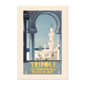 Tripoli Afrika Libyen 1930er Jahre Vintage Stil Reise Poster | Classic Collection Kunstdruck | Für Geschenke und Wandkunst Dekor