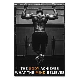 Fitness Posters Motivational Inspirational Quotes Prints for Bodybuilding Workout Men Women 07 - Wall Art for Home Office Gym - High Quality