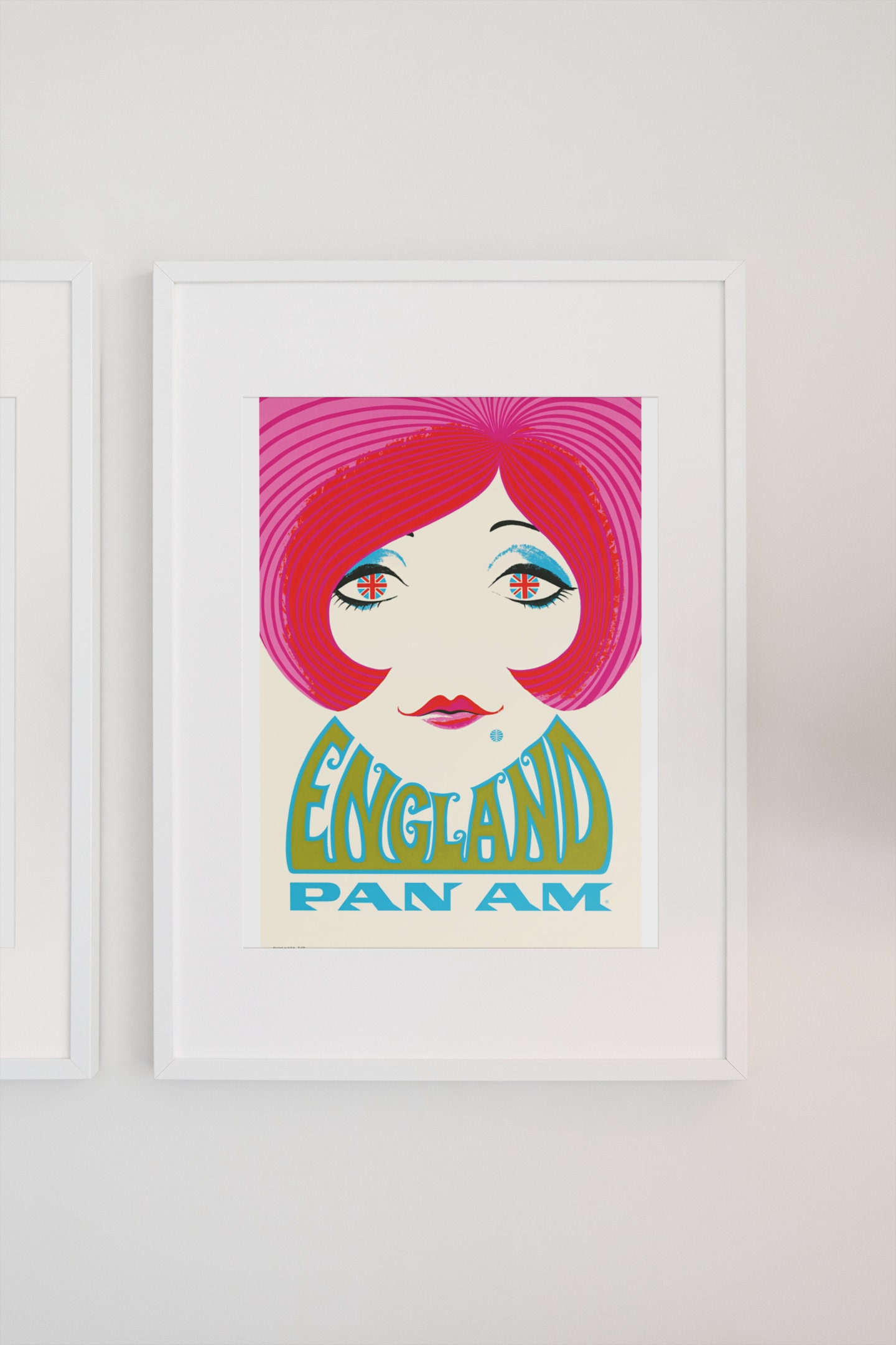 1960s “england” Vintage Style British Flag Travel Poster | Classic