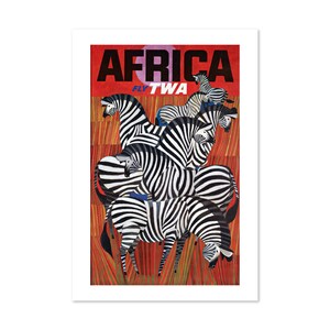 1960s AFrica - Fly TWA Vintage Style Travel Poster | Classic Collection Art Print | For Gifts and Wall Art Décor