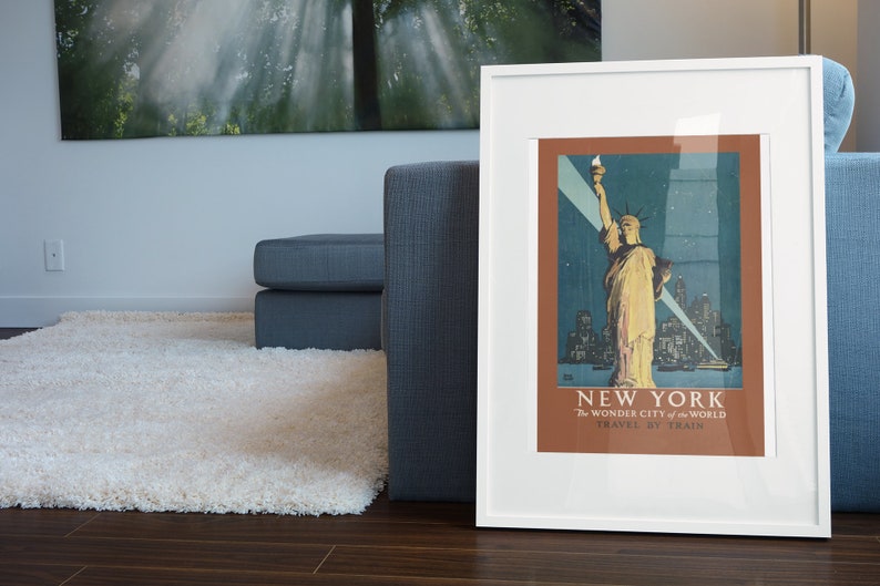 New York City - Statue of Liberty 1930s Vintage Style Travel Poster ...