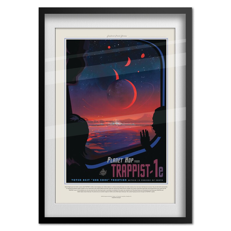 Nasa Space Poster, Retro Wall Art, Space Travel Poster - Trappist Space ...