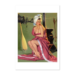Blanket Coverage Vintage Style Elvgren PinUp Girl Poster | For Gifts and Wall Art Décor