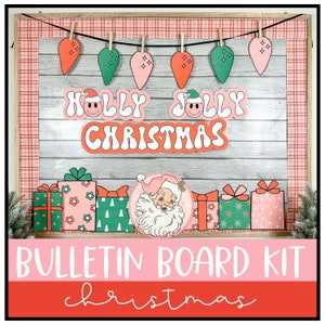 Christmas Bulletin Board Kit  | Classroom Decor | Retro