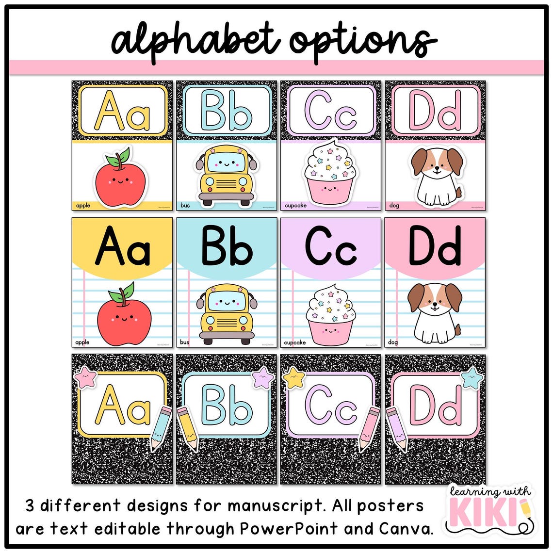 Composition Notebook Classroom Decor: Alphabet Posters | Manuscript ...