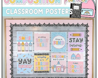 Back to School Classroom Posters | Classroom Decor | Composition Notebook