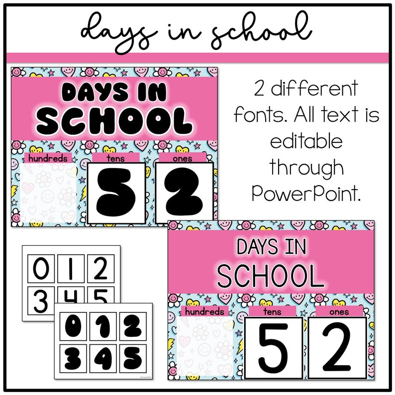 Days in School Chart | Retro Classroom Decor | Tally Chart | 100 Days ...