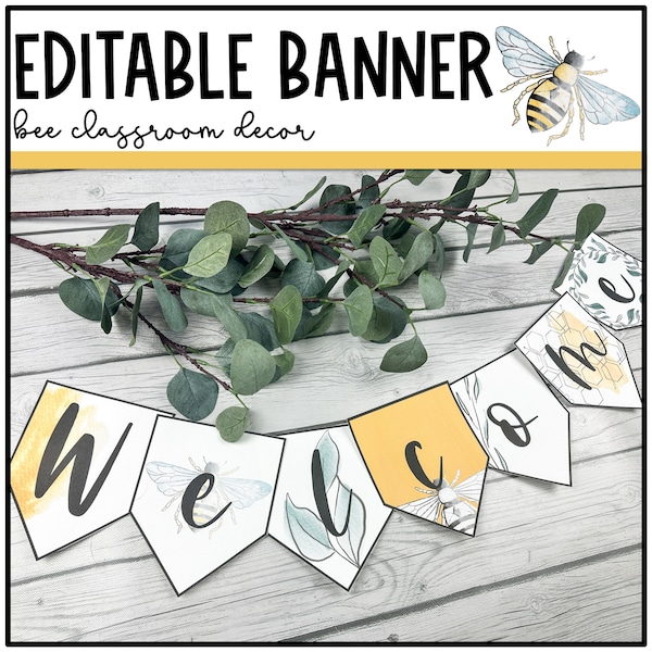 Bee Classroom Decor | Bunting | Banner | Bulletin Board