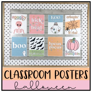 Carteles de aula de Halloween / Decoración del aula / Retro