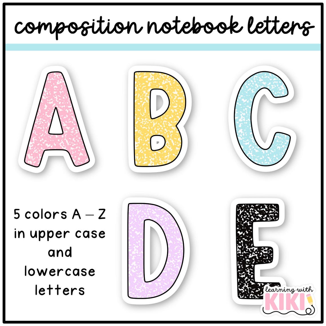 Composition Notebook Bulletin Board Letters | A - Z, Letters and ...