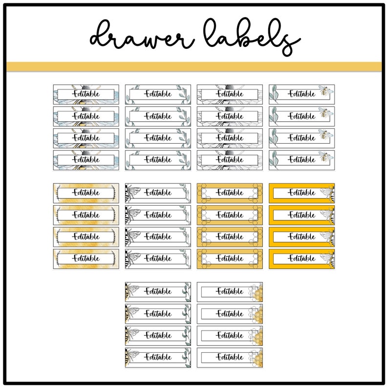 Bee Classroom Decor | Name Tags | Classroom Labels | Editable - Etsy