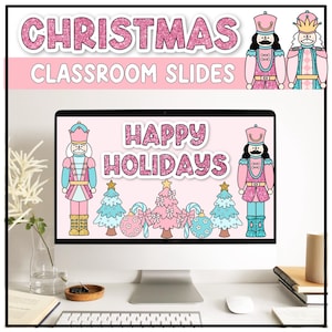 Christmas Daily Google Slides and PowerPoint Templates with Timers, Holiday Classroom Decor, Classroom Management Slides, Editable