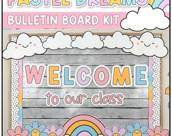 Back to School Bulletin Board | Pastel Classroom Decor| Rainbow | Cloud