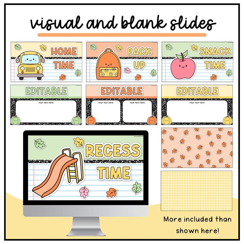 Fall Slides With Timers | Composition Notebook Decor | Powerpoint Canva ...