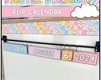 Pastel Flip Calendar | Classroom Decor | Teacher