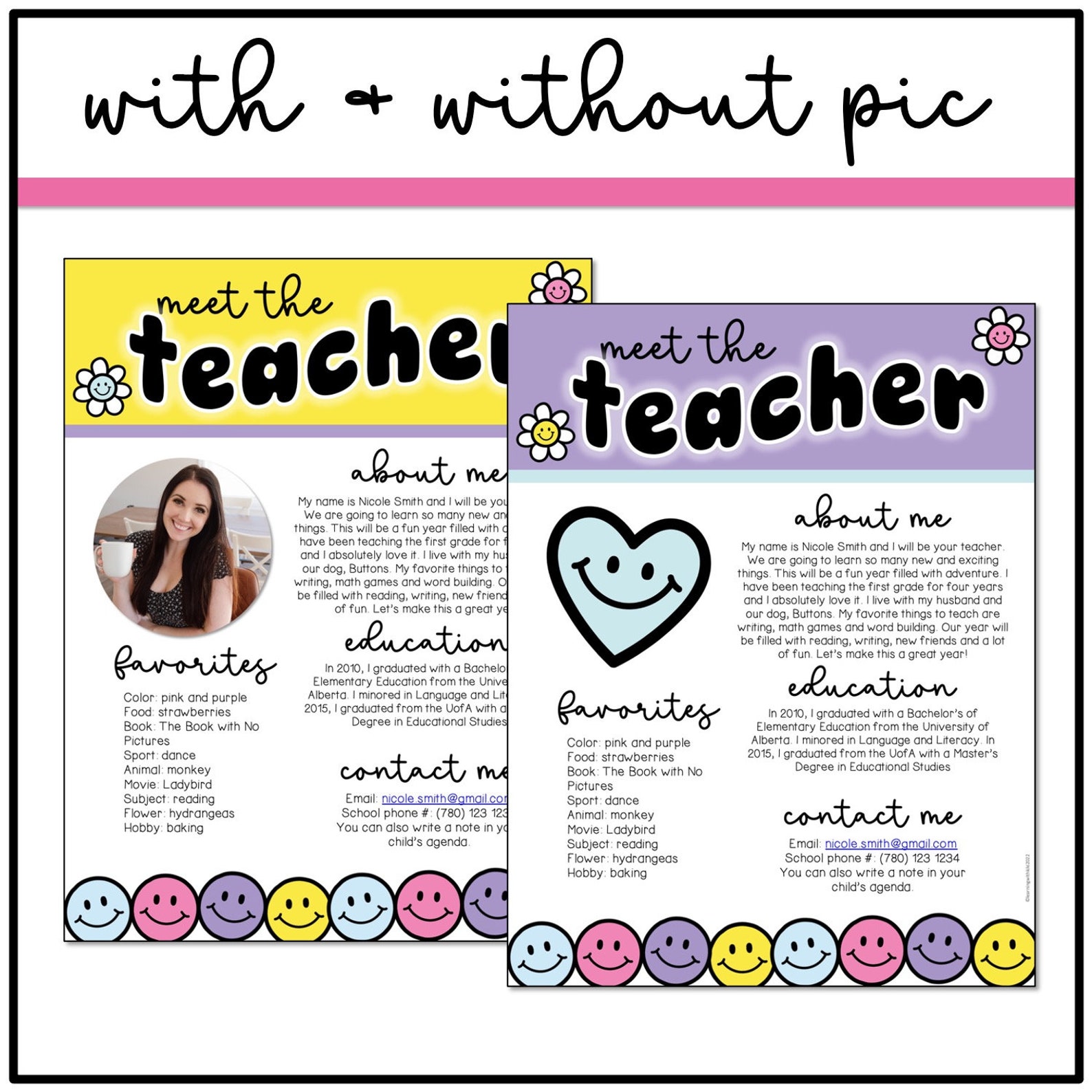 Happy Introduction Happy Brights Meet the Teacher, Teacher Introduction Letter, Bright ...