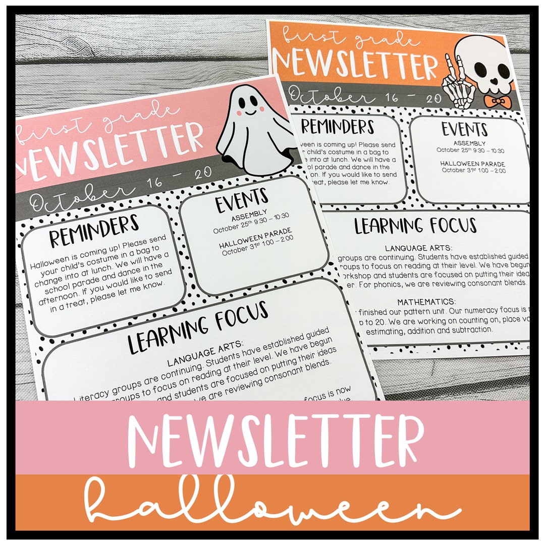 Halloween Newsletter Template, Classroom Newsletter Etsy Halloween Newsletter Template, Classroom Newsletter Etsy