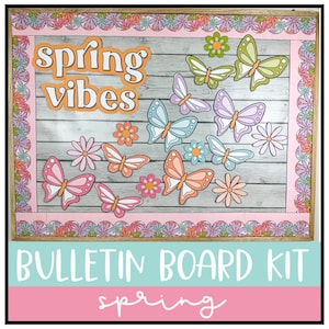 Spring Bulletin Board, Printable Spring Classroom Decor, Butterfly Bulletin Board
