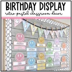 Retro Pastel Birthday Display | Happy Classroom Decor