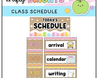 Krafty Brights Classroom Decor | Classroom Schedule Visual Schedule Cards