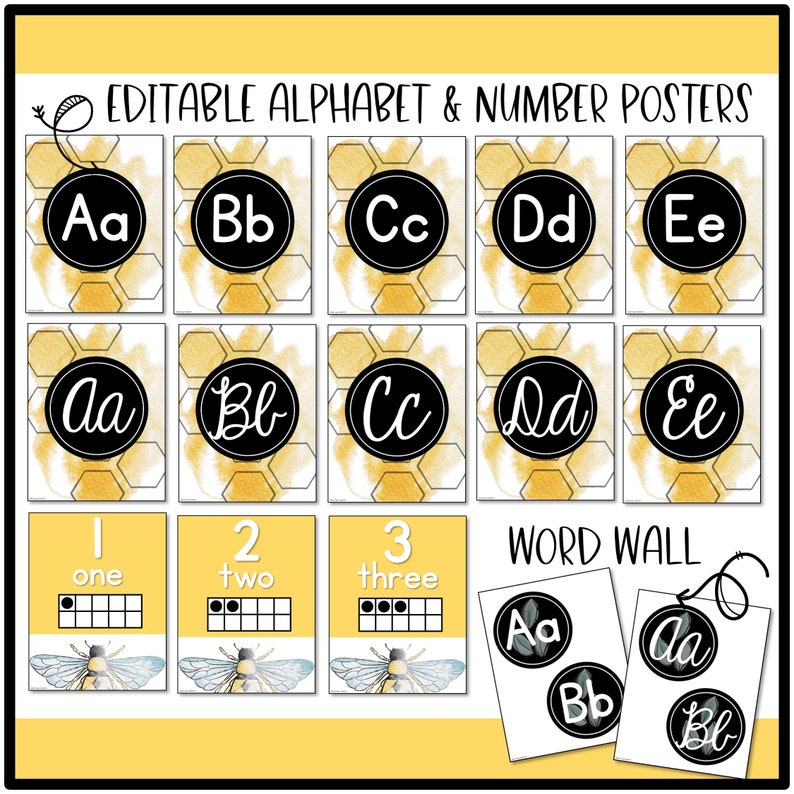 Bee Classroom Decor Bundle Editable - Etsy