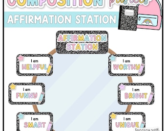 Composition Notebook Classroom Decor Affirmation Station | Mirror | Editable