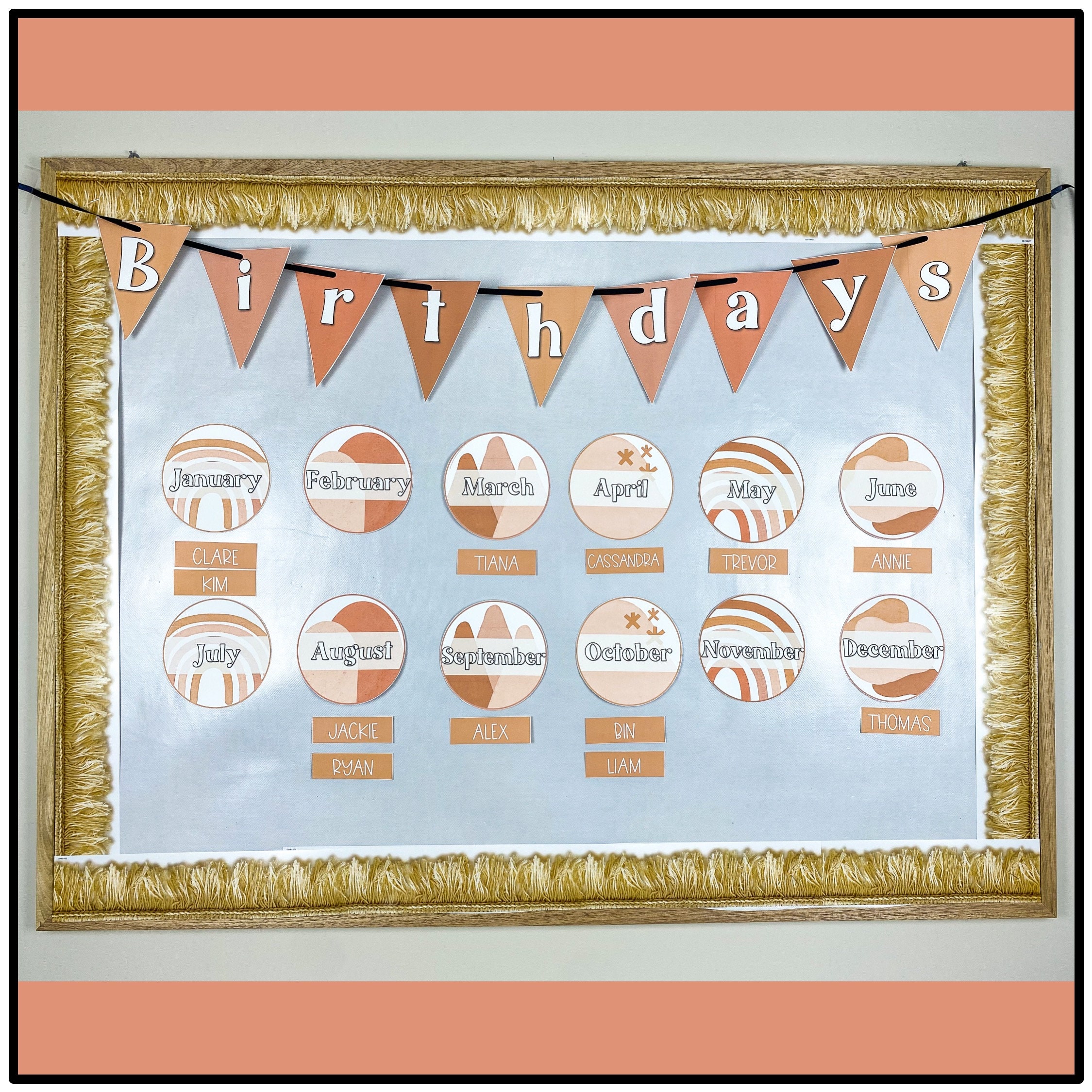 Boho Neutrals Birthday Display Bulletin Board Boho Rainbow - Etsy Australia