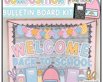 Back to School Bulletin Board Kit, Classroom Decor, Pastel Trendy