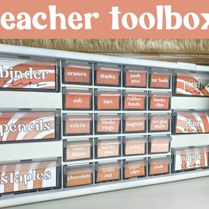 BOHO NEUTRALS Teacher Toolbox Labels | Boho Raimbow Classroom Decor