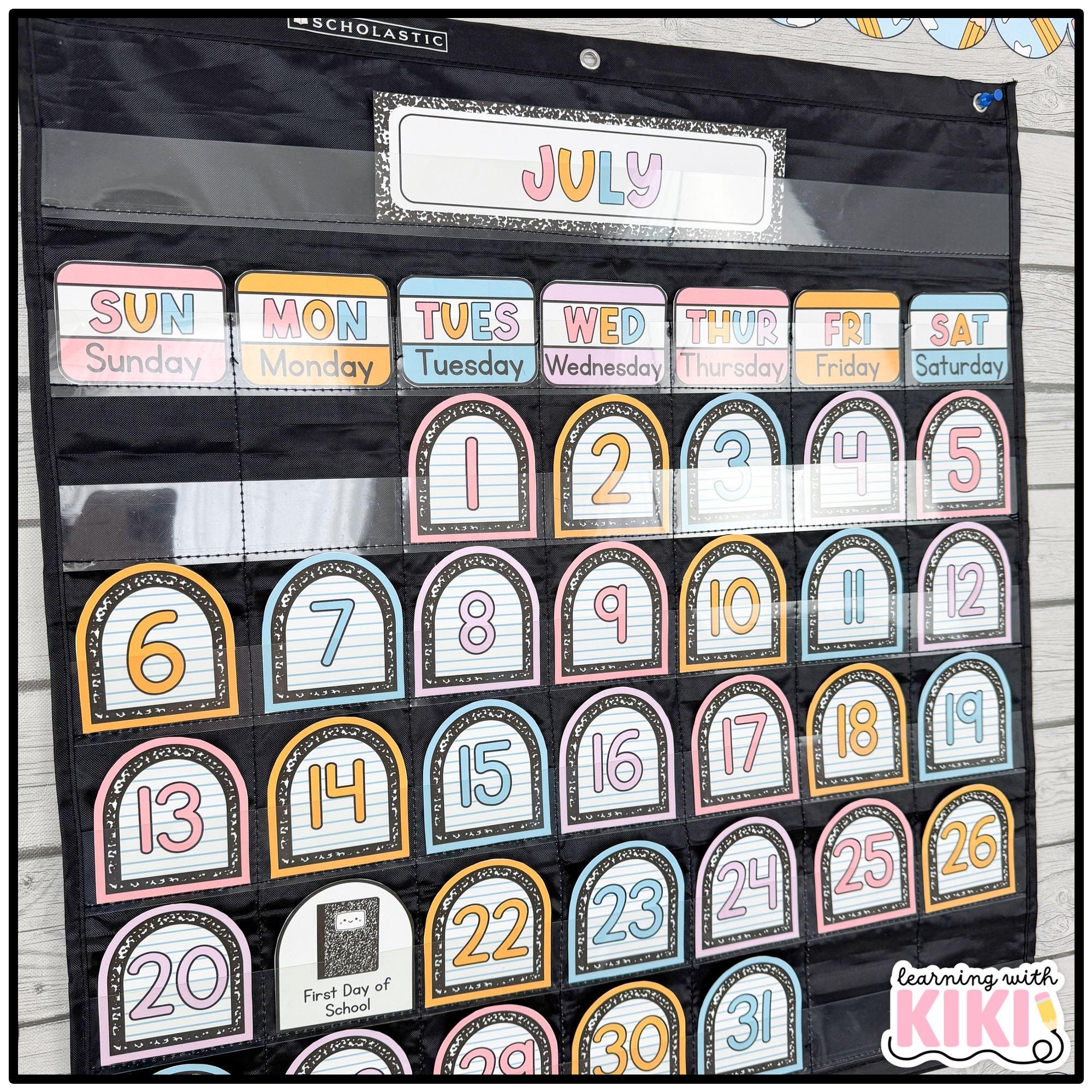 Classroom Calendar Display | Pocket Chart | Composition Notebook ...
