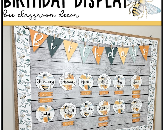 Bee Themed Classroom Birthday Chart Ideas Printable - Birthday Charts ...